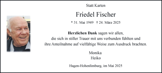 Traueranzeige von Friedel Fischer von Tageszeitung