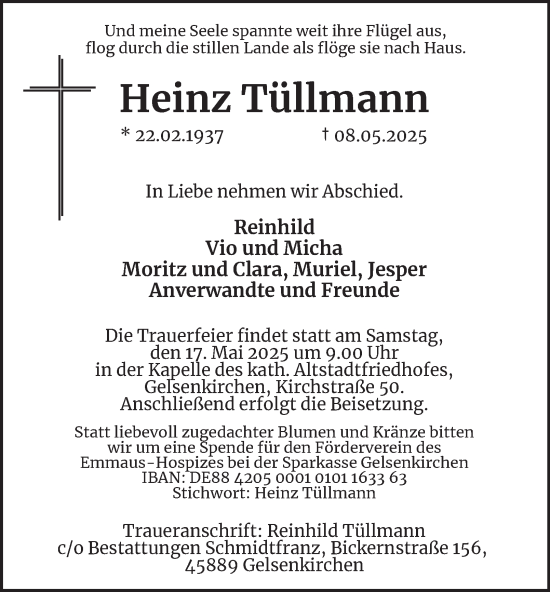 Traueranzeige von Heinz Tüllmann von Tageszeitung