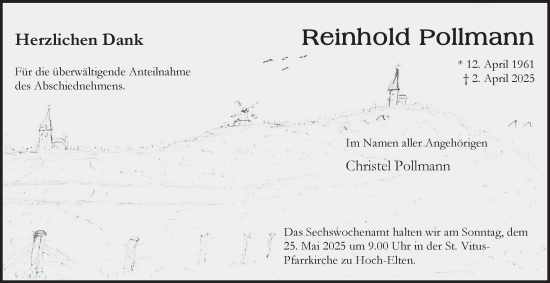 Traueranzeige von Reinhold Pollmann von Tageszeitung