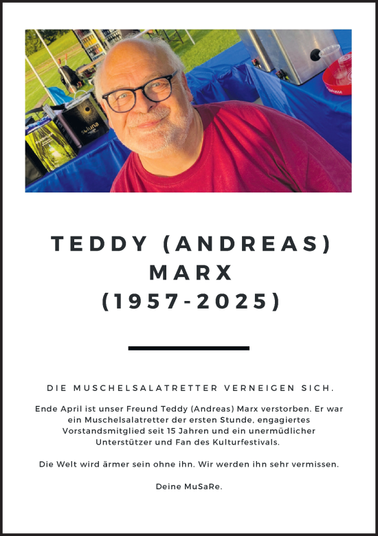 Traueranzeige von Teddy Marx von Tageszeitung