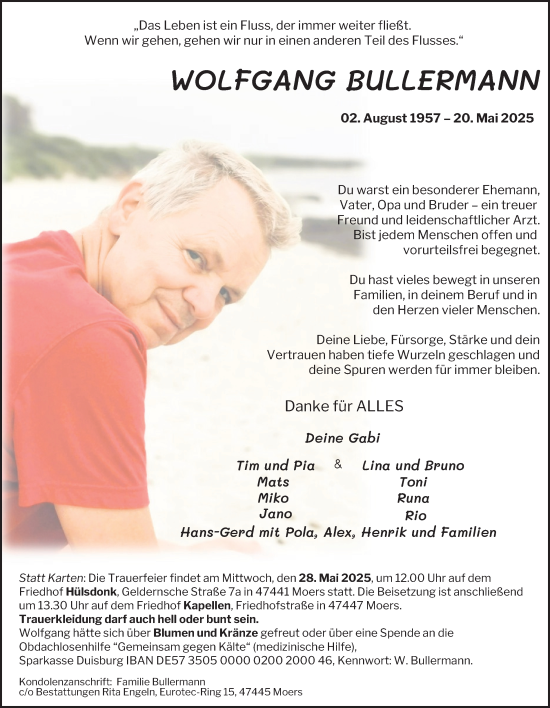 Traueranzeige von Wolfgang Bullermann von Tageszeitung