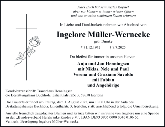 Traueranzeige von Ingelore Müller-Wernecke von Tageszeitung