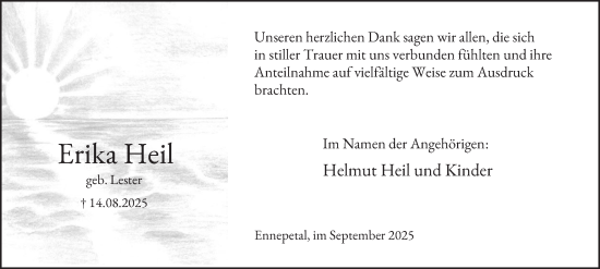 Traueranzeige von Erika Heil von Tageszeitung