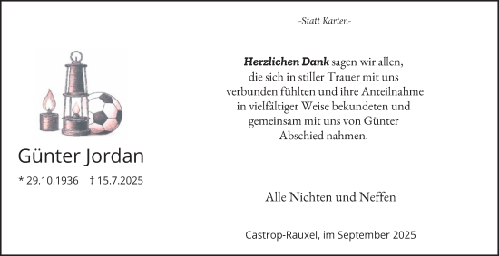 Traueranzeige von Günter Jordan von Tageszeitung