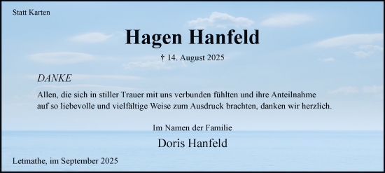 Traueranzeige von Hagen Hanfeld von Tageszeitung