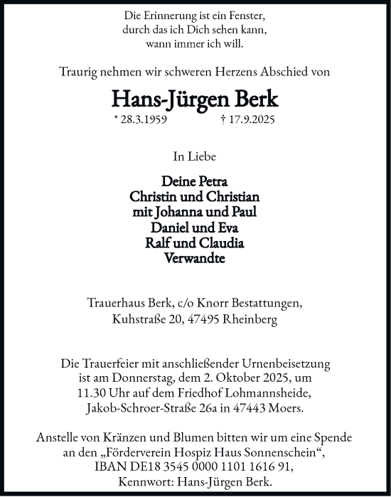 Traueranzeige von Hans-Jürgen Berk von Tageszeitung