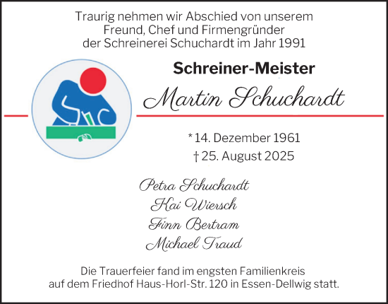 Traueranzeige von Martin Schuchardt von Tageszeitung