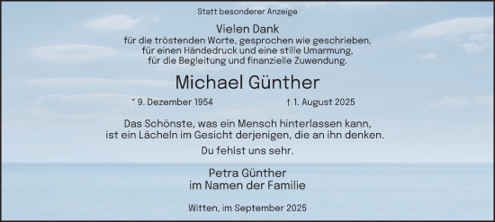 Traueranzeige von Michael Günther von Tageszeitung