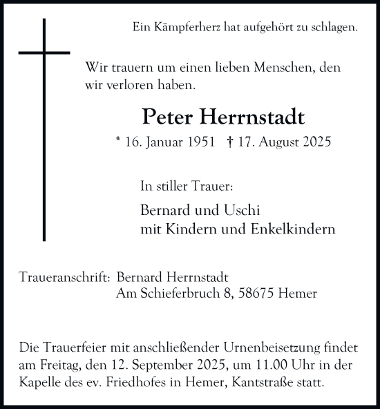 Traueranzeige von Peter Herrnstadt von Tageszeitung