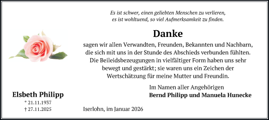 Traueranzeige von Elsbeth Philipp von Tageszeitung
