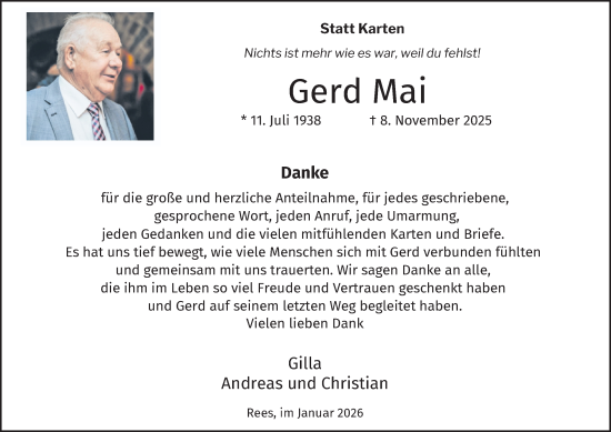 Traueranzeige von Gerd Mai von Tageszeitung