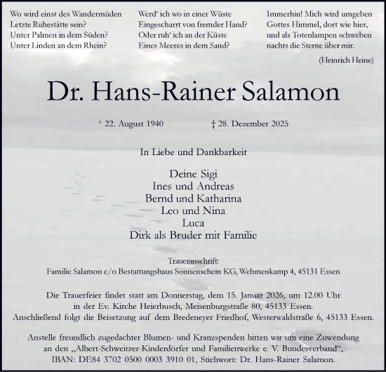 Traueranzeige von Hans-Rainer Salamon von Tageszeitung