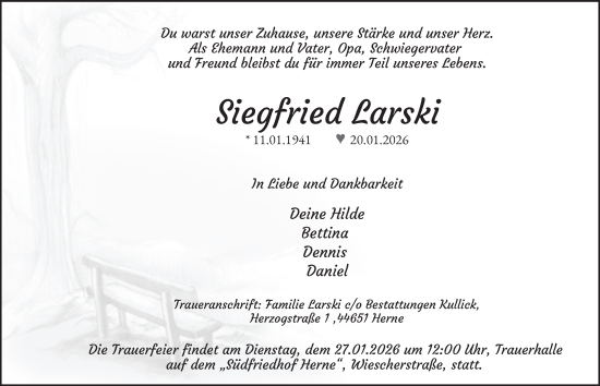 Traueranzeige von Siegfried Larski von Tageszeitung
