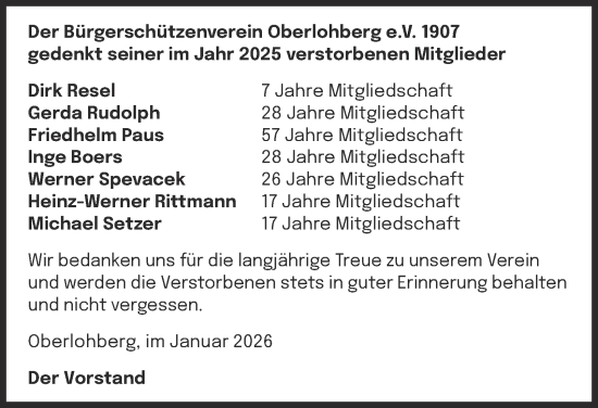 Traueranzeige von Totentafel vom 10.01.2026 von Tageszeitung