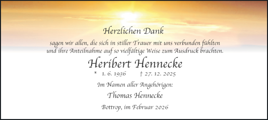 Traueranzeige von Heribert Hennecke von Tageszeitung