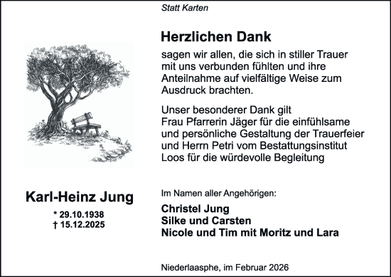Traueranzeige von Karl-Heinz Jung von Tageszeitung