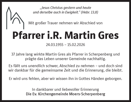 Traueranzeige von Martin Gres von Tageszeitung