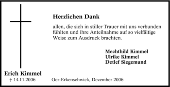 Traueranzeige von Erich Kimmel von Tageszeitung
