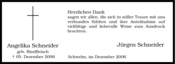 Traueranzeige von Angelika Schneider von Tageszeitung