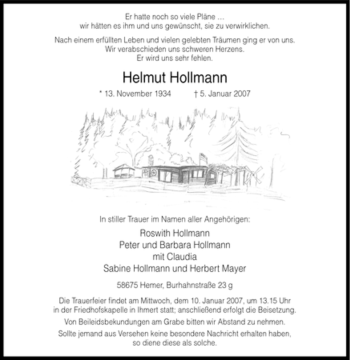 Traueranzeige von Helmut Hollmann von Tageszeitung