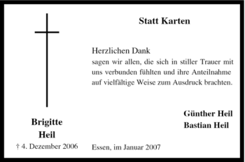 Traueranzeige von Brigitte Heil von Tageszeitung