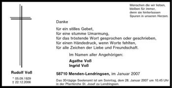 Traueranzeige von Rudolf Voß von Tageszeitung
