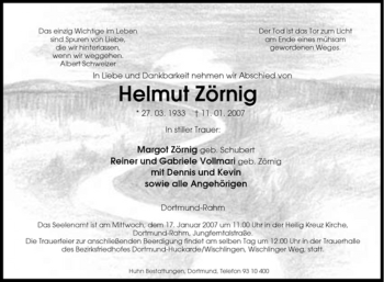 Traueranzeige von Helmut Zörnig von Tageszeitung