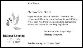 Traueranzeige von Rüdiger Leopold von Tageszeitung