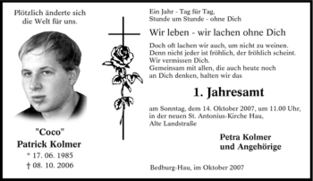 Traueranzeige von Petra Kolmer von Tageszeitung
