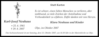 Traueranzeige von Karl-Josef Neuhaus von Tageszeitung