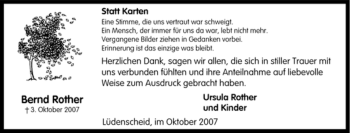 Traueranzeige von Bernd Rother von Tageszeitung