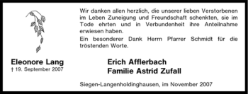 Traueranzeige von Eleonore Lang von Tageszeitung