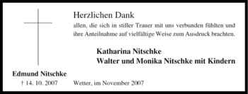 Traueranzeige von Edmund Nitschke von Tageszeitung