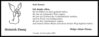 Traueranzeige von Heinrich Zimny von Tageszeitung