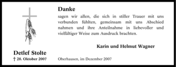 Traueranzeige von Detlef Stolte von Tageszeitung