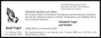 Traueranzeige von Elisabeth Vogel von Tageszeitung