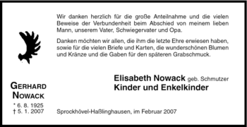 Traueranzeige von Gerhard Nowack von Tageszeitung