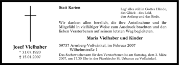 Traueranzeige von Josef Vielhaber von Tageszeitung