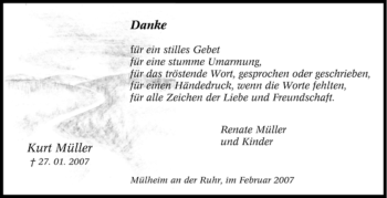 Traueranzeige von Kurt Müller von Tageszeitung