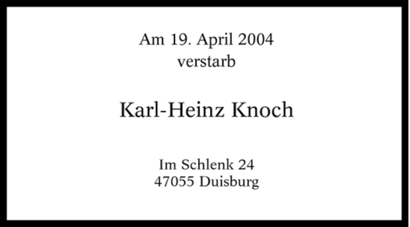  Traueranzeige für Karl-Heinz Knoch vom 01.02.2007 aus Tageszeitung