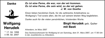 Traueranzeige von Wolfgang Herudek von Tageszeitung