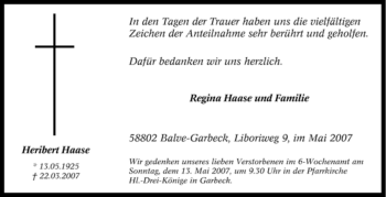 Traueranzeige von Heribert Haase von Tageszeitung