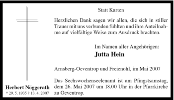 Traueranzeige von Herbert Nöggerath von Tageszeitung