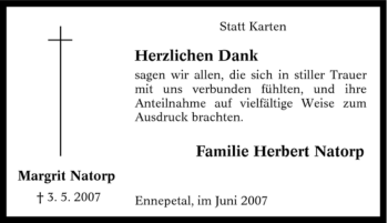Traueranzeige von Margrit Natorp von Tageszeitung