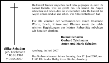 Traueranzeige von Silke Schaden von Tageszeitung