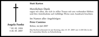 Traueranzeige von Angela Funke von Tageszeitung