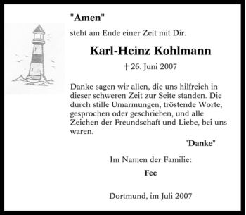 Traueranzeige von Karl-Heinz Kohlmann von Tageszeitung