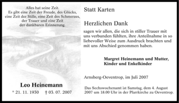 Traueranzeige von Leo Heinemann von Tageszeitung