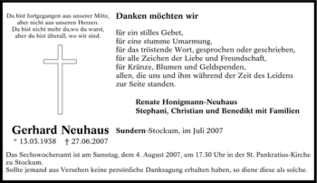 Traueranzeige von Gerhard Neuhaus von Tageszeitung