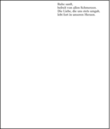 Traueranzeige von Ruhe sanft, von Tageszeitung